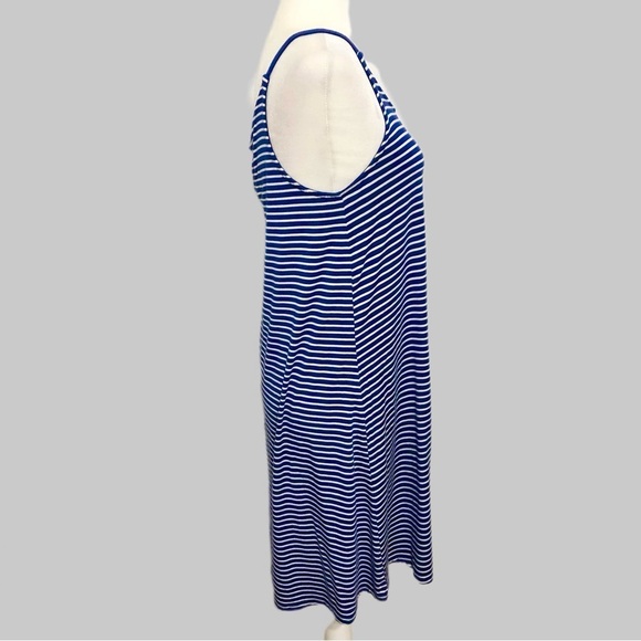 Cupio Blue Striped Flowy Lightweight Sleeveless Dress Size Medium - Picture 2 of 5